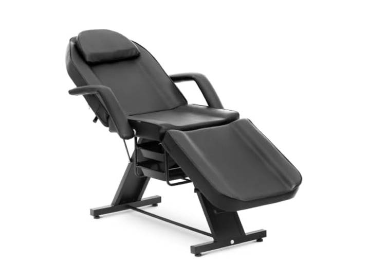 Helloshop26 Professioneller ästhetischer Sessel, 200 kg, Edelstahl, PVC, Schwarz, 14_0008994