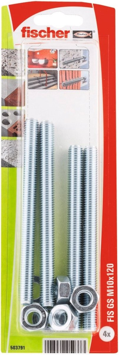 Fischer FIS GS draagstangen M10x120mm verzinkt (4 stuks)