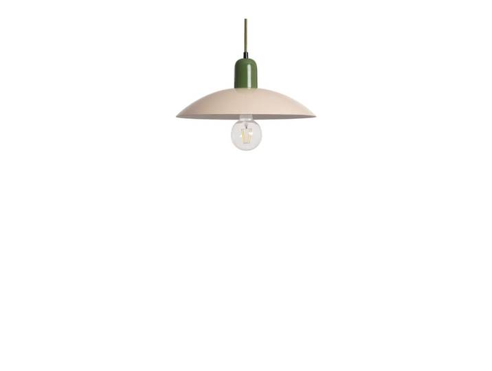 Suspension ronde en métal finition brillant ø35cm - beige