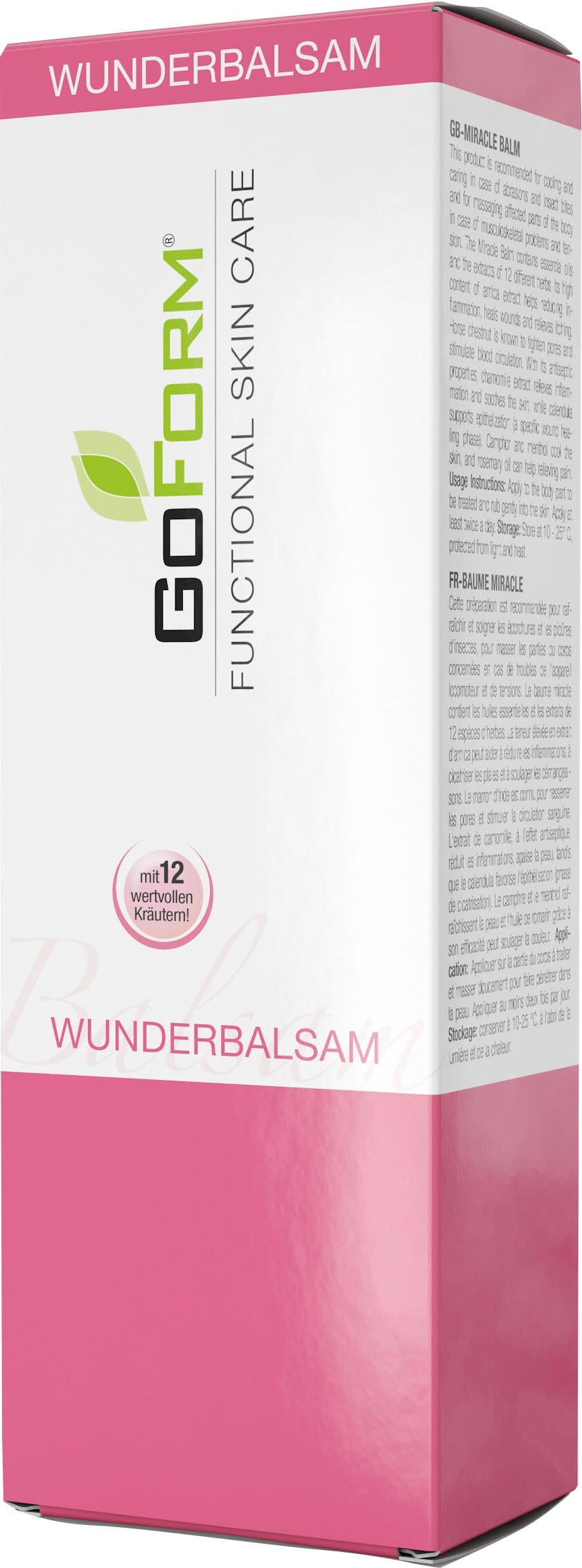 Körperbalsam GOFORM "Wunderbalsam mit der unterstützenden Kraft von 12 Kräutern", weiß, Hautpflegemittel, Damen, 100ml, Körperbalsam, ohne Parabene, entzündungshemmend, antiseptisch