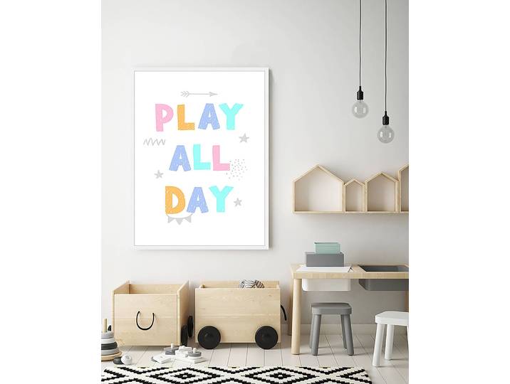 Tableau déco Play All Day 63 x 83cm Multicolore