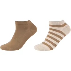 2er Pack camano Soft Stripes Sneakersocken Herren 8548 - petrified oak 43-46