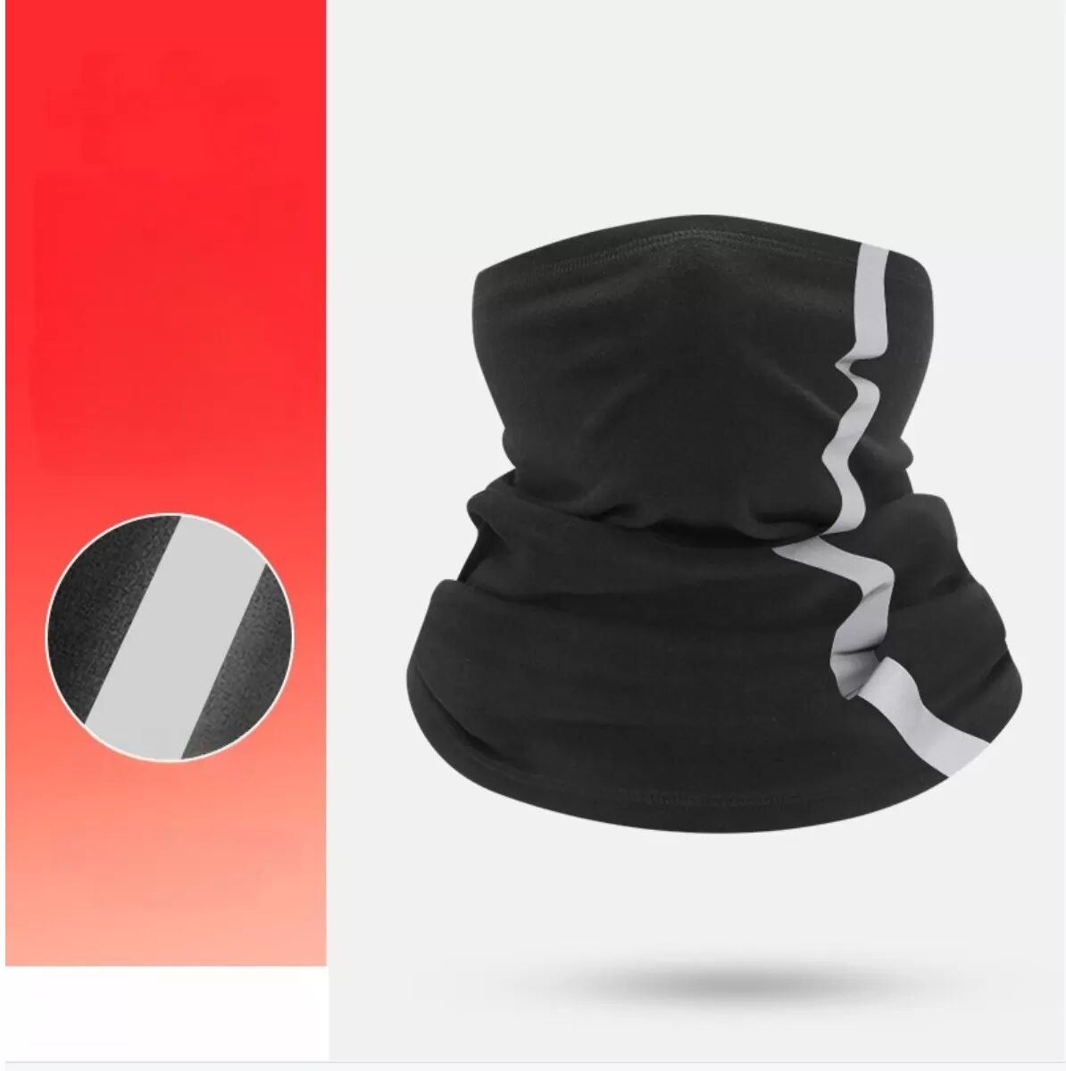INF Reflektierender, winddichter Halswärmer – Thermo-Fleece-Gesichtsbedeckung für den Winter Schwarz