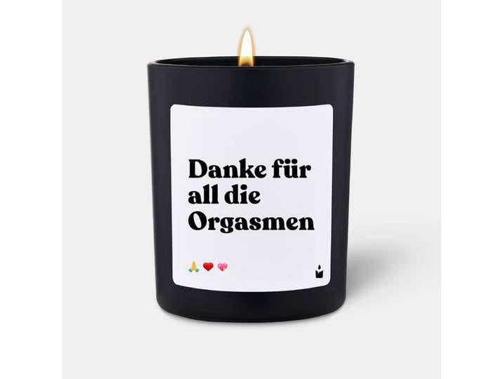 Duftkerze Schwarz Woody Danke für all die Orgasmen