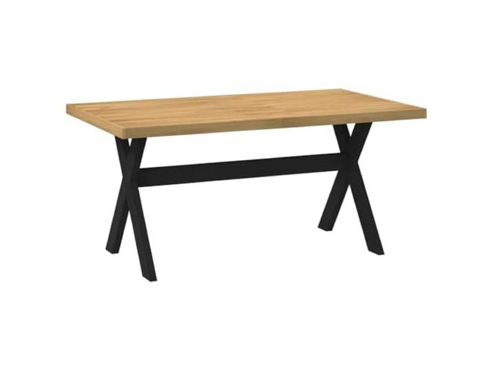 HBBMGYD Esstisch aus massivem Kiefernholz, 160 x 90 x 75 cm, Beine in Massives Kiefernholz, X-Beine, rustikales Design, für Esszimmer, Küche oder Büro, glatte Oberfläche, leicht zu reinigen