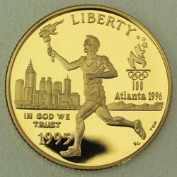 Goldmünze 5 Dollar "Olympia Atlanta Läufer" 1995 (PP) (USA)