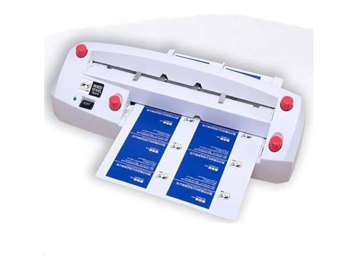 Visitenkartenschneider, Kartenschneider, Schneidemaschine 9 Klingen, automatischer Schnitt A4, 10 Karten 90 x 54 mm, Dicke 120-300 g, präzise, geräuscharm, ideal für Scrapbooking.