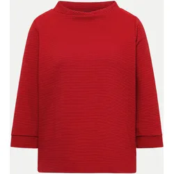 Shirt mit 3/4 Arm Strukturiert Rot M