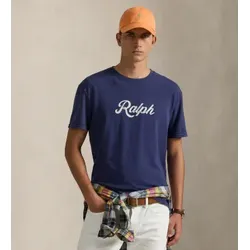 Polo Ralph Lauren für Herren. 710936401011 Marineblaues T-Shirt mit Logo Ralph (L), Lässig, Baumwolle, Kurzarm