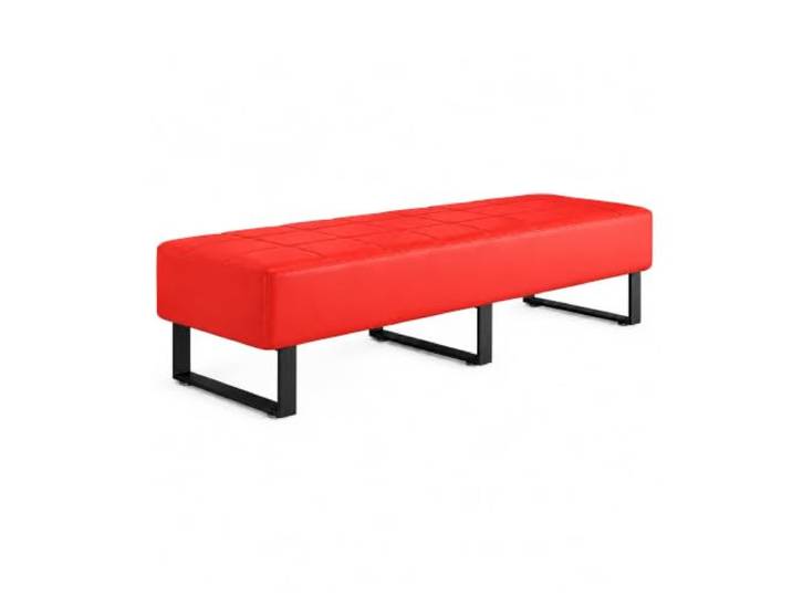 Wartezimmerbank, Robuste Kunstleder-Sitzbank ohne Lehne mit Metallbeinen Gepolsterte Sitzbank für Empfang, Büro, Praxis, Salon, Spa und Wartebereich(13,100CM/39.4IN)