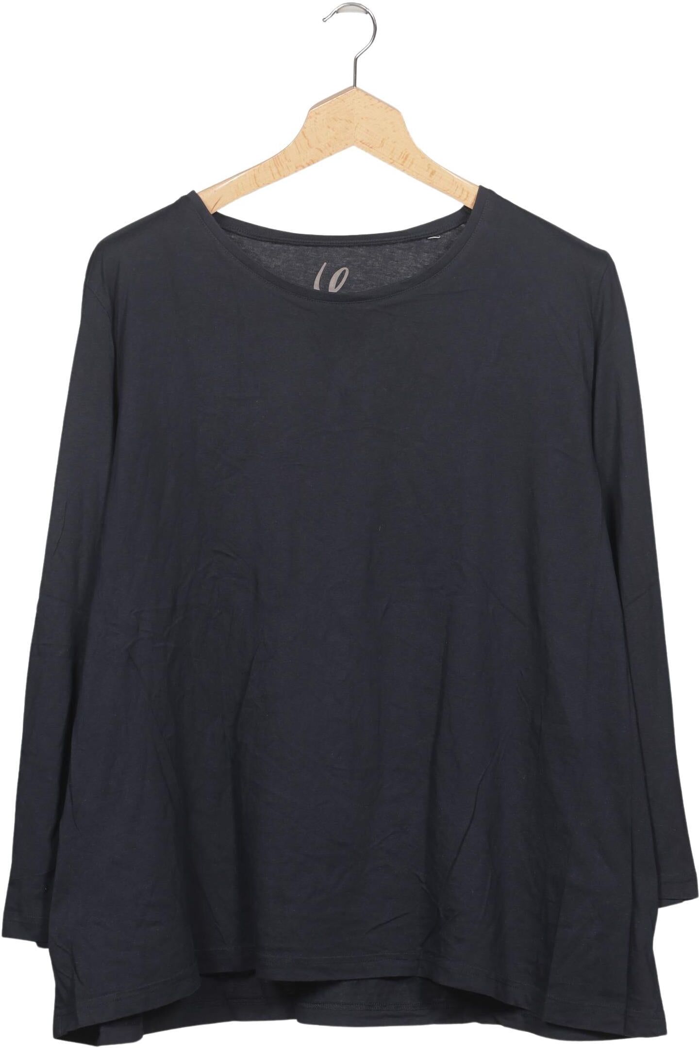 Ulla Popken Damen Langarmshirt, Marineblau, Gr. 5Xl, Baumwolle - Second Hand