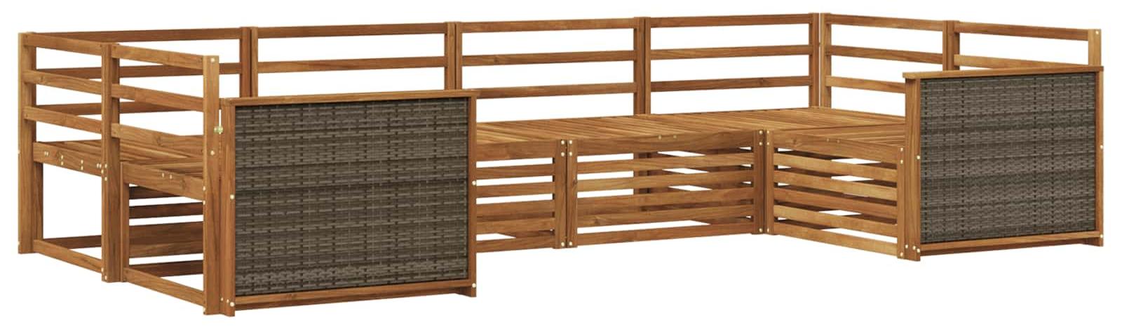Outdoor-Sofagarnitur 6 pcs Natur