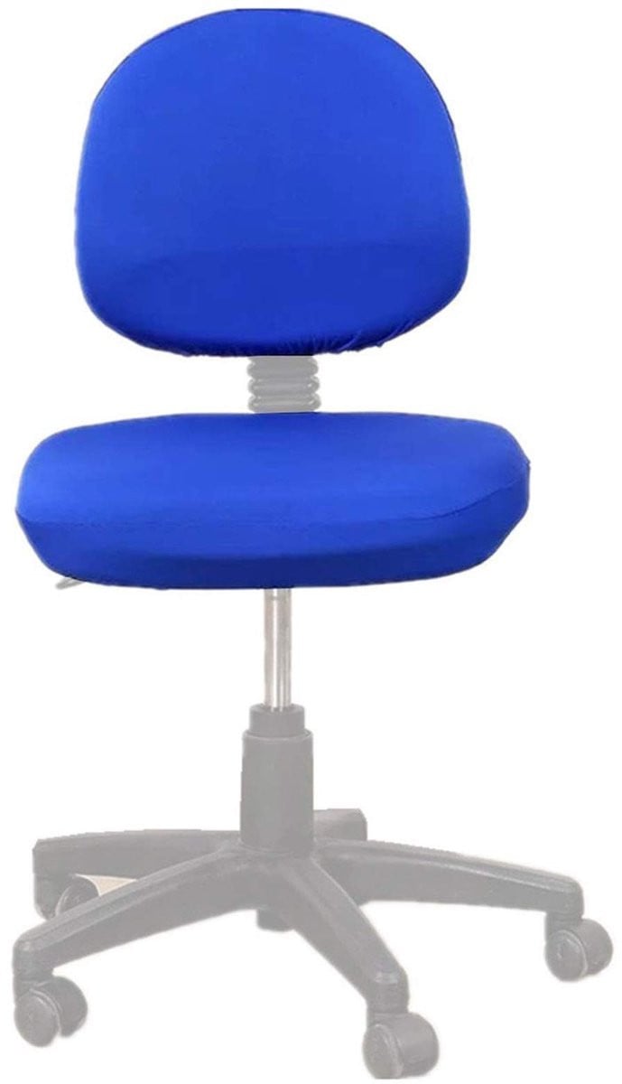 Wasbare stretch stoelhoes voor kantoorstoel - Blauw