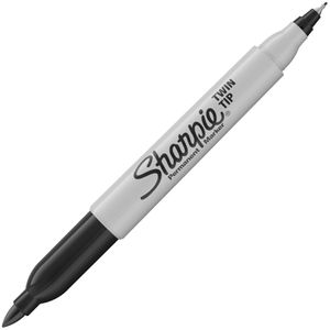Sharpie Permanentmarker Twin Tip, S0811100, 2 Spitzen 0,5 mm und 0,9 mm, schwarz