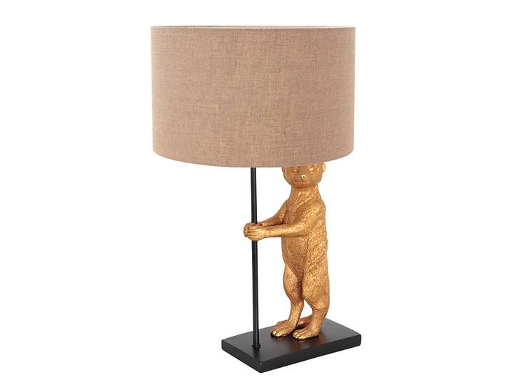 Tischleuchte Animaux Typ A Ø 30cm Schwarz/Beige Samt E27
