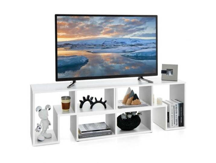 Support TV convertible 3 pièces pour téléviseurs jusqu'à 65 pouces - Blanc
