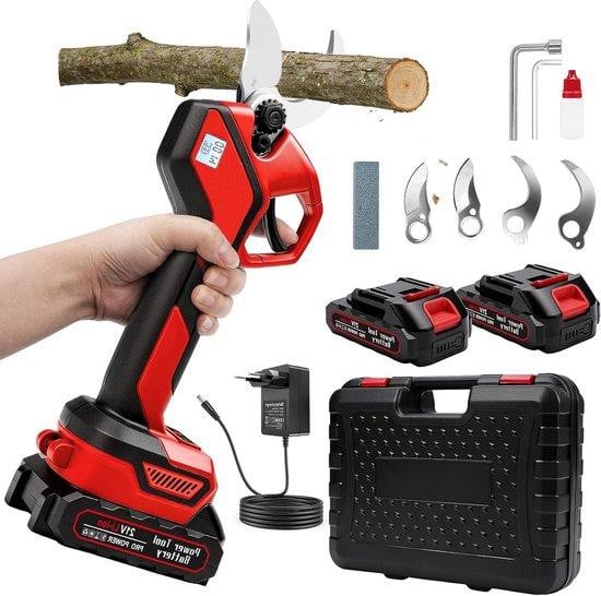Fyearfly Accu Snoeischaar - Elektrische Takkenschaar met Borstelloze Motor - Rood - 4 cm Snoeibreedte