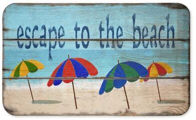 "Stupell Rustic Beach Themed Printed Anti-Fatigue Floor Mat, 30""x18"""