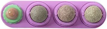 Fusion Finds Catnip Ball Toy With Silver Vine Cat Toy Wall Mount For Teeth Cleaning & Interactive Play purple