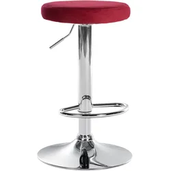 CLP Barhocker Ponte Samt chrom   Farbe: rot, Gestell Farbe: chrom