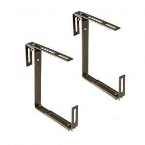 Greemotion Blumenkastenhalterung 343100, braun, 2 Stück, aus Stahl, verstellbar