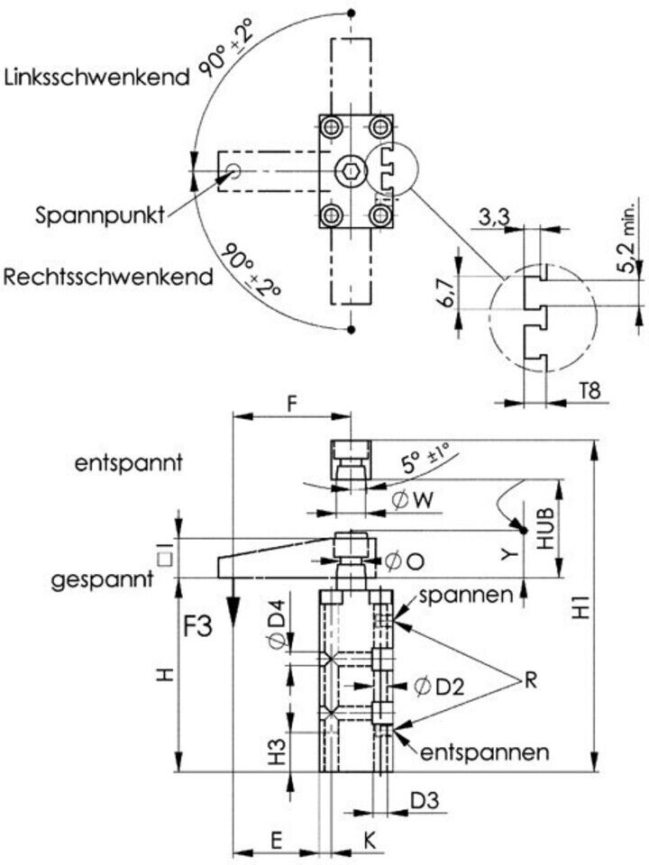 AMF Gabelspanneisen DIN 6315B abgeschrägt Nut 18 mm Länge 200 mm (70532)