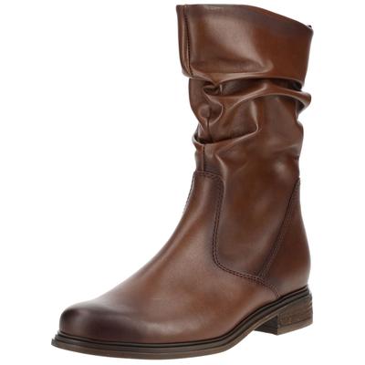 Stiefel GABOR "Gabor Stiefel Nappaleder", Damen, Gr. 38,5, braun (saddle), Nappaleder, Schuhe Stiefel