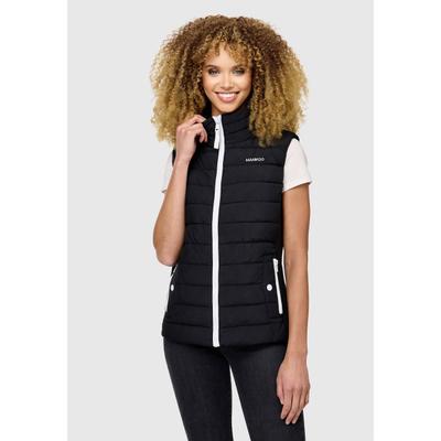 Steppweste MARIKOO "Reimii", Damen, Gr. S, schwarz, Obermaterial: 100% Polyester. Obermaterial 2: 95% Polyester, 5% Elasthan. Innenseite: 100% Polyester. Futter: 100% Polyester. Wattierung: 100% Polyester, Westen Steppweste, mit schönem Steppdesign