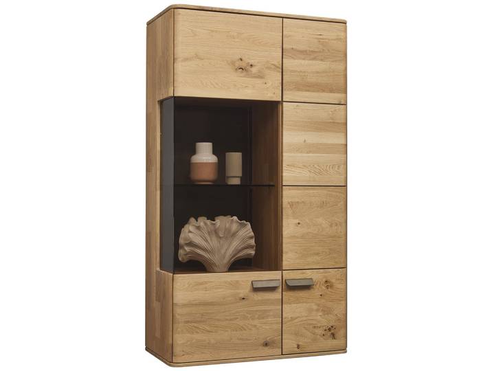Valnatura Hängevitrine, Wildeiche, Holz, Glas, Wildeiche,Wildeiche, massiv,massiv, 6 Fächer, 76.9x137.8x37.1 cm, Goldenes M, Made in Germany, Typenauswahl, umfangreiches Zubehör erhältlich, hängend, Esszimmer, Vitrinen, Hängevitrine
