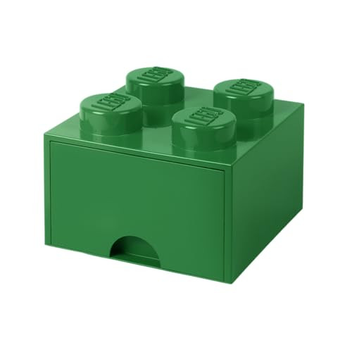 LEGO Opbergbox met Lade Brick 4, Groen, Stapelbaar