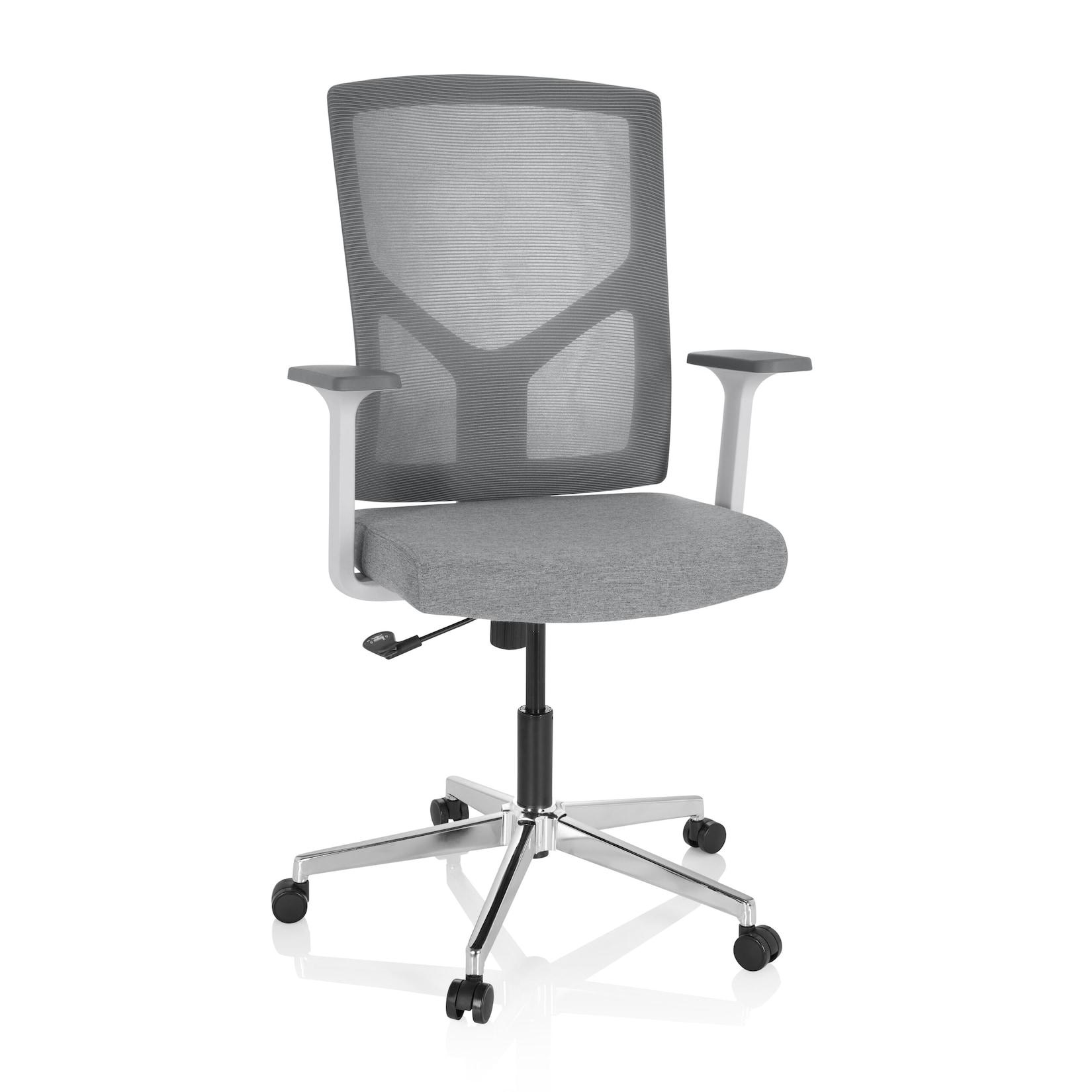 hjh OFFICE Home Office Bürostuhl BRETON BASE W Stoff / Netzstoff mit Armlehnen