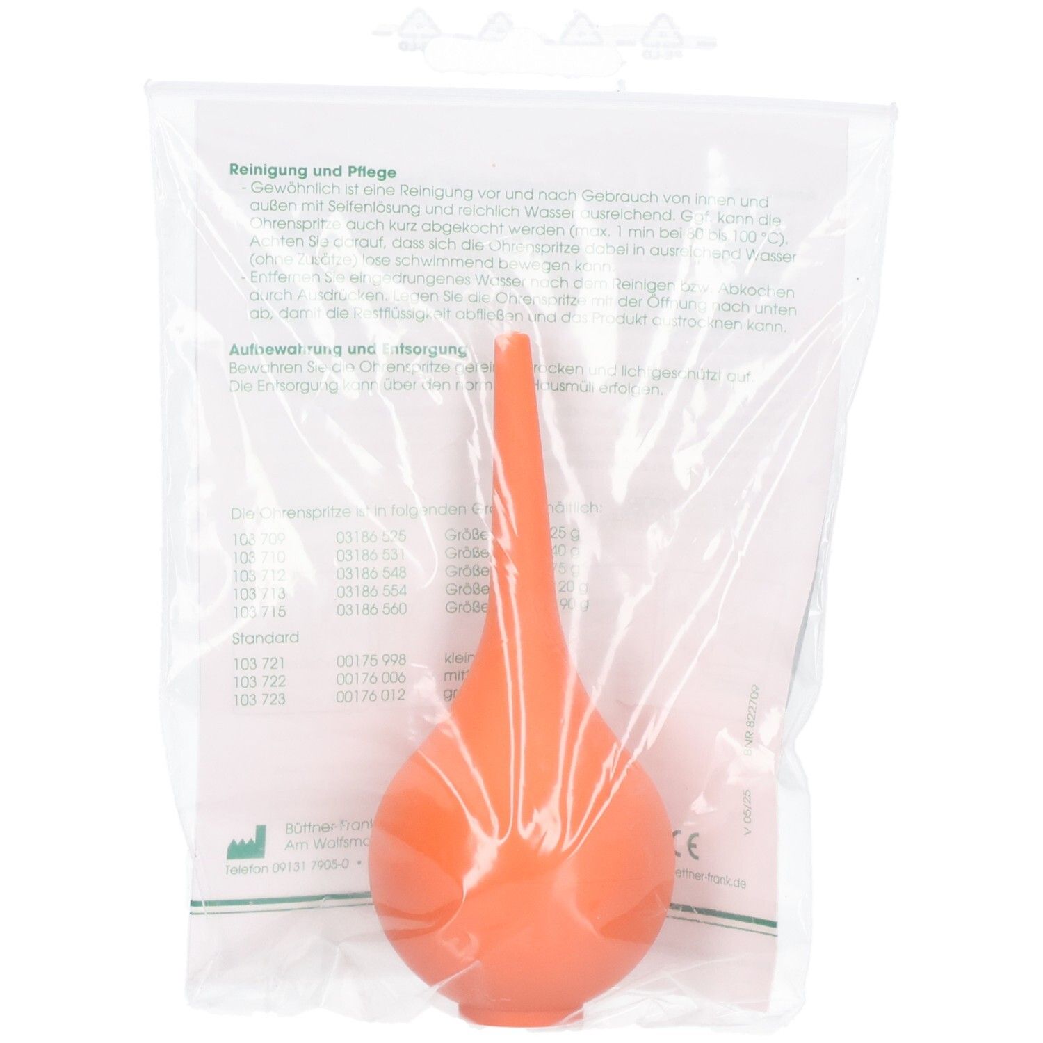 Ohrenspritze 30 g Gummi klein 1 St Spritzen