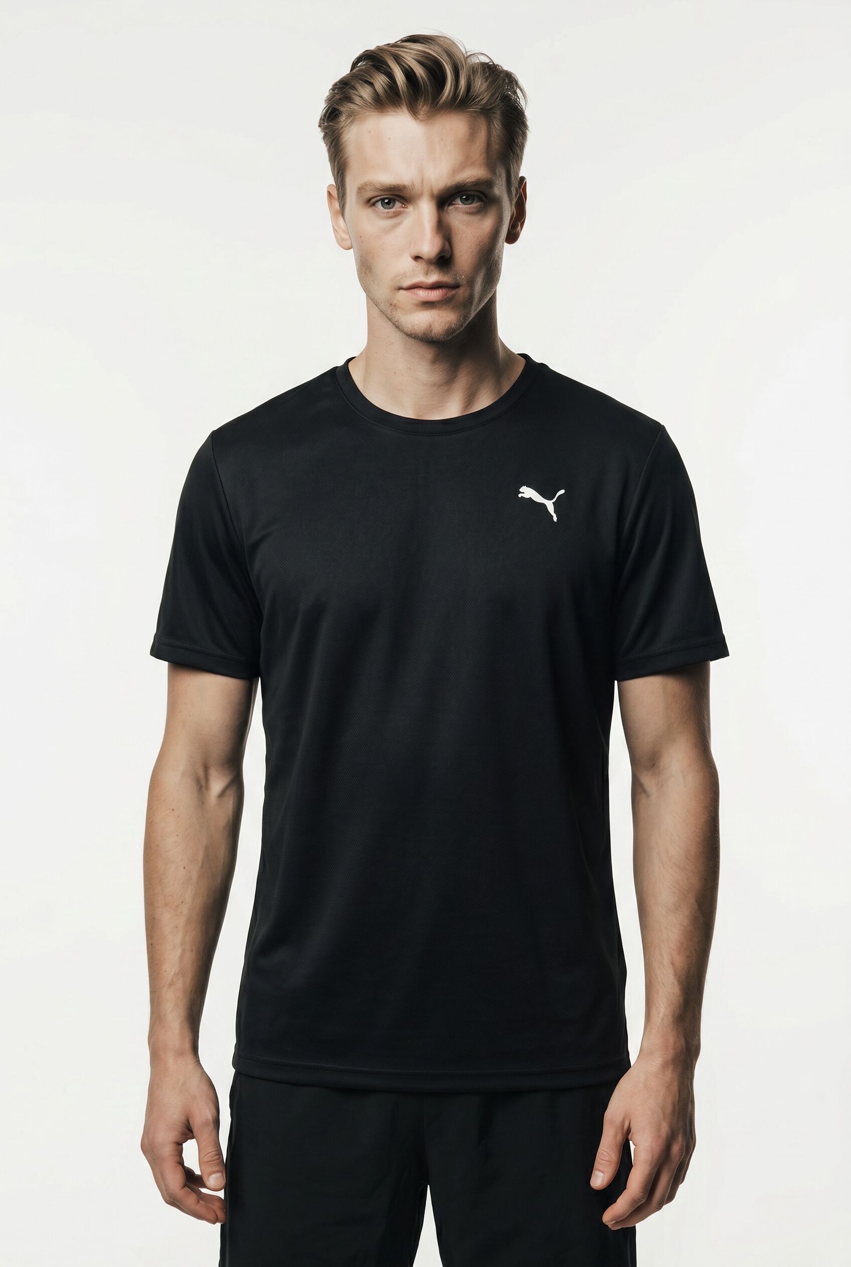Trainingsshirt PUMA "M TAD ESSENTIAL POLY TEXTURE TEE", Herren, Gr. S, schwarz (puma schwarz), Web, Obermaterial: 100% Polyester, regular fit normal, Rundhals, Shirts Trainingsshirt, Trainings-T-Shirt, mit Rundhalsausschnitt, mit Kurzarm puma schwarz S
