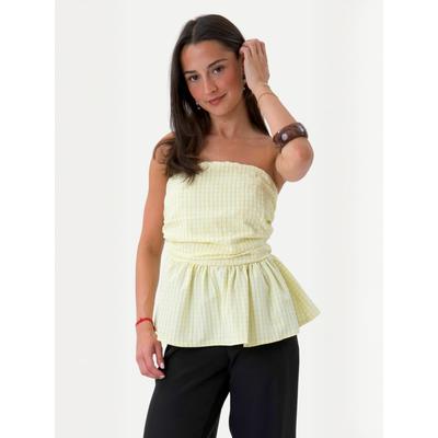 Funktionstop ITS MAY "ITS MAY Top Diletta", Damen, Gr. XS, gelb, Obermaterial: 100% Baumwolle, Tops