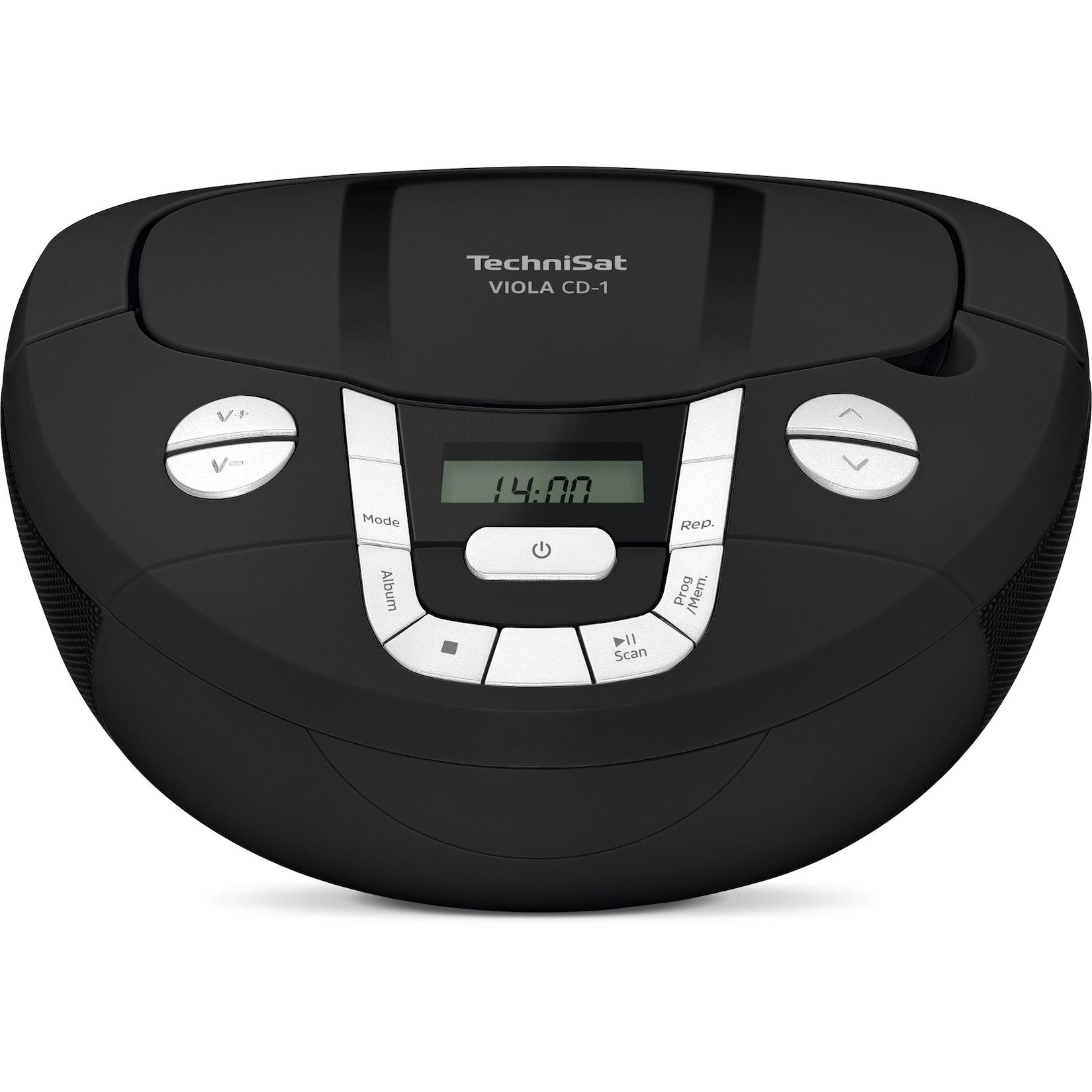 TechniSat Viola CD-1 Boombox mit Bluetooth, Batteriebetrieb & CD-Player schwarz