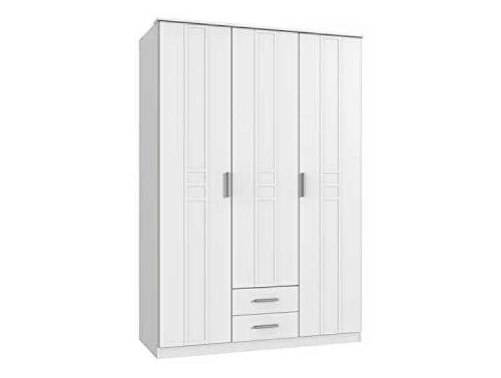 möbelando Kleiderschrank >BORKUM< (BxH: 135x199 cm) in Weiss - 135x199cm (BxH)