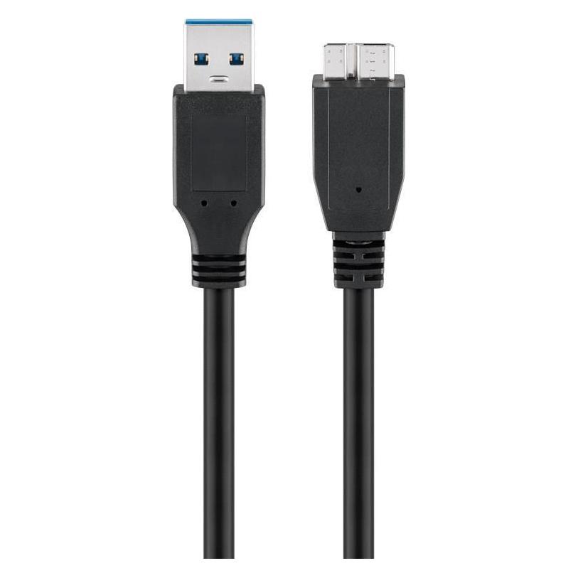 Goobay USB 3.0 SuperSpeed Kabel, Schwarz, 1.8 m (1.80 m, USB 3.2 Gen 1, 15 W) (66026)