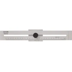 TECWERK Streichmaß 300 mm mit flachem Schieber INOX