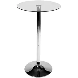 Proregal Runder Stehtisch mit Aluminium-Gestell & Glasplatte | HxØ 105x60cm | Bistrotisch Events Empfang Garten