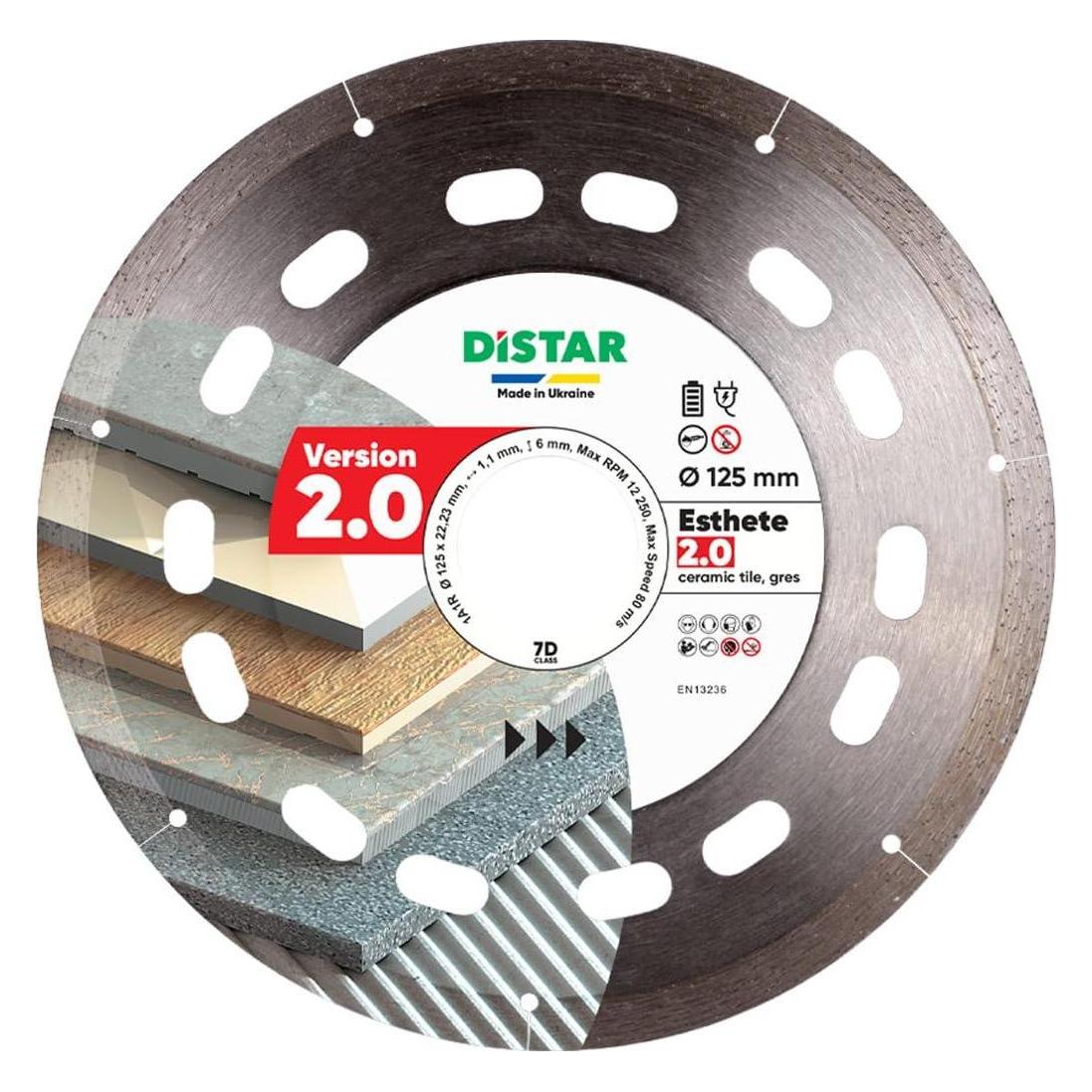 Distar Diamentowa tarcza tnąca 1A1R 125x22,23 Esthete 2.0 (1037920)