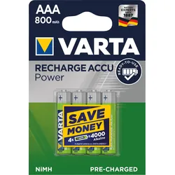 VAR R2U 4X800 - NiMh Akku, AAA (Micro), 800 mAh, 4er-Pack