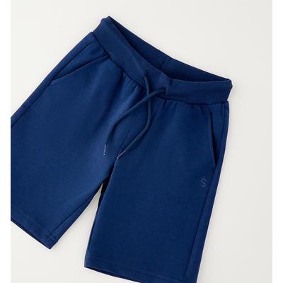 Shorts SARABANDA "BABY BOY SUMMER TROUSER", Mädchen, Gr. 98, EURO-Größen, blau (navy), 100% Baumwolle, Hosen Shorts