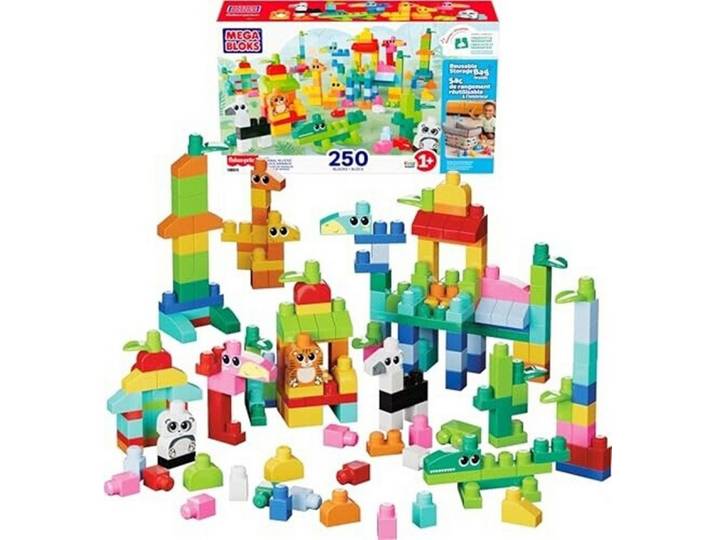MEGA BLOKS Tier-Bausteine, 250 Teile, mehrfarbig (JCF93) Spielbausteine, (250 St)