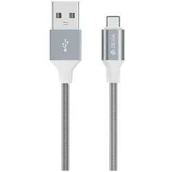 Devia Pheez Series Cable for Micro USB (5V 2.4A,1M) grey (1 m, USB 2.0, 5 W), USB Kabel