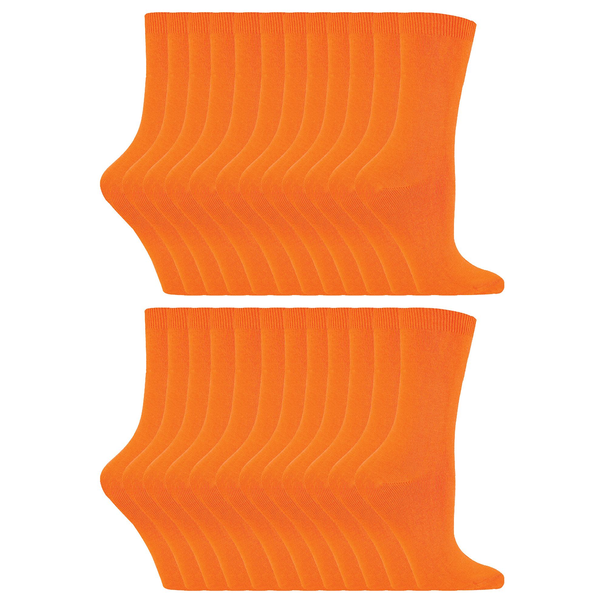 24 Paar Damen Plain Baumwolle Reiche Kniestrümpfe