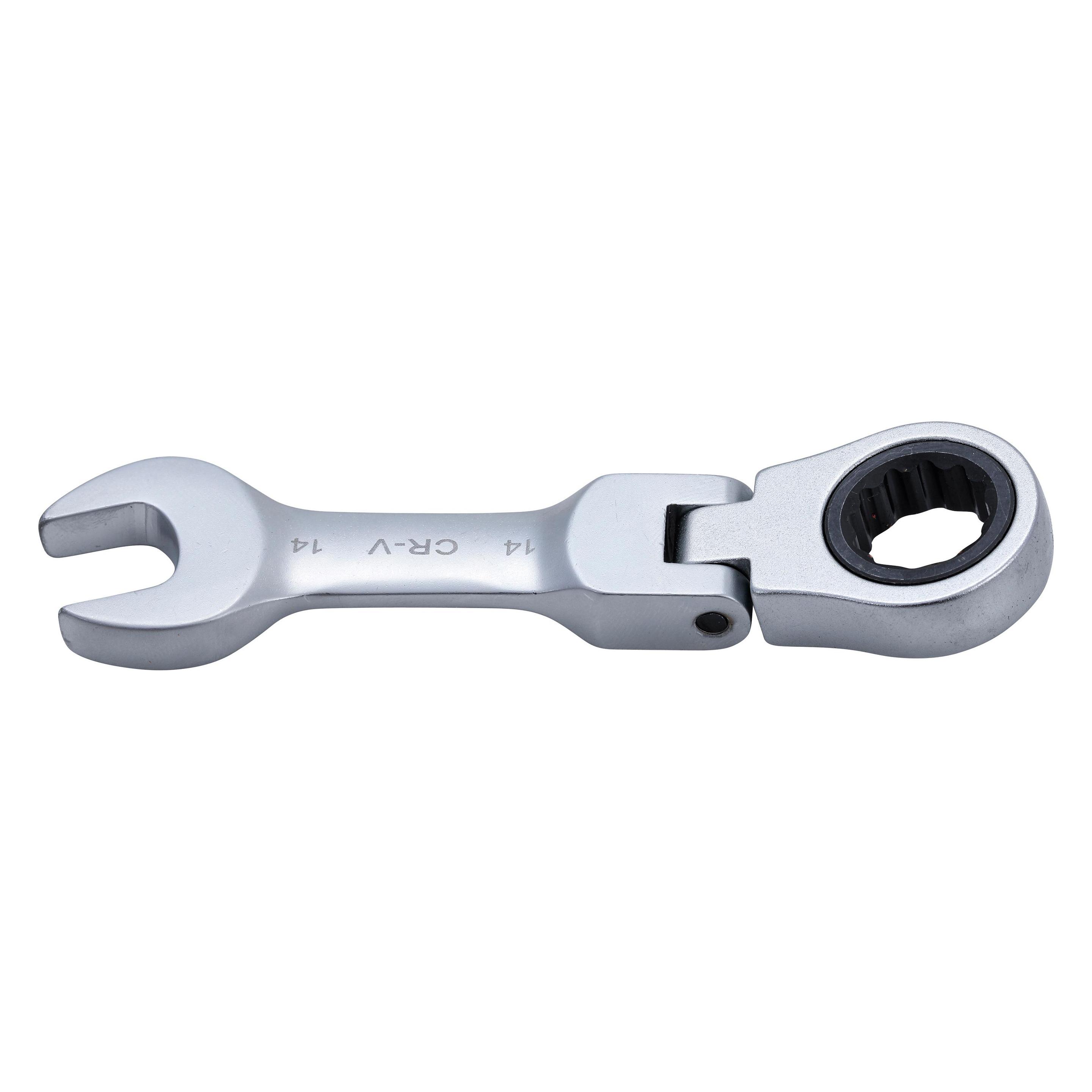 BGS Ratschenring-Maulschlüssel kurz abwinkelbar SW 14 mm (14 mm) (6914)