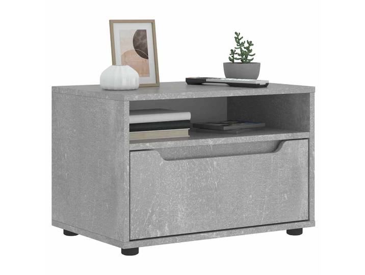 VISNES meuble TV gris ciment 60x40x38 cm contreplaqué luxe moderne, décoration intérieure, salon, décoration intérieure, support de moniteur
