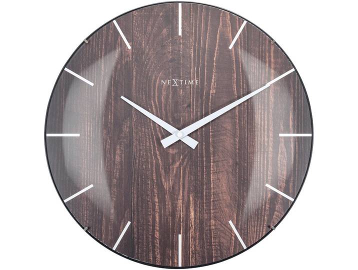 Nextime Wanduhr, Braun, Glas, 35x35x3 cm, RoHS, CE, Dekoration, Uhren, Wanduhren