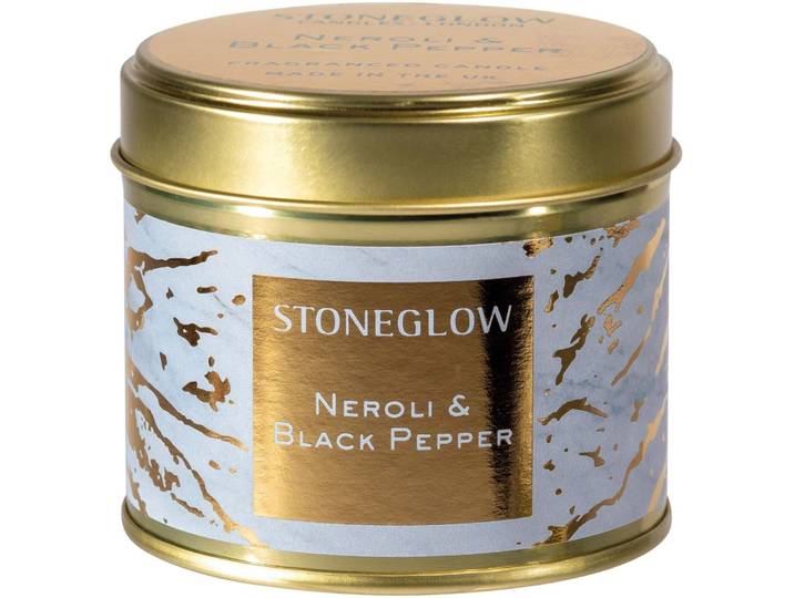 Stoneglow Duftkerze Luna blau/gold - Material: Wachs - Duftkerze