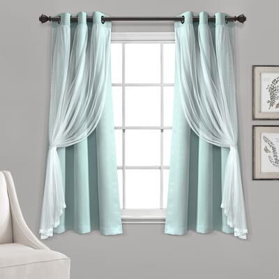 Lush Decor Grommet Sheer Panel Pair with Insulated Blackout Lining